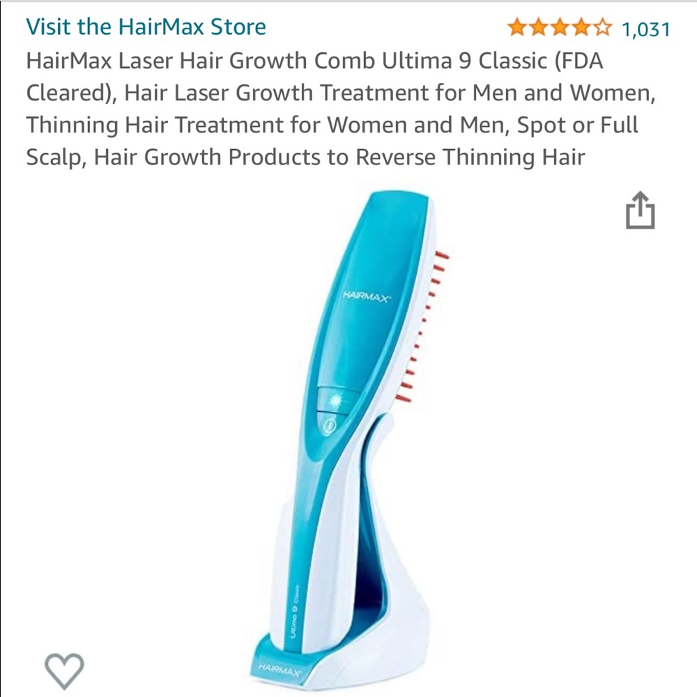 HairMax Laser Hair Growth Comb Ultima 9 Classic (FDA Cleared), Hair Laser Growth